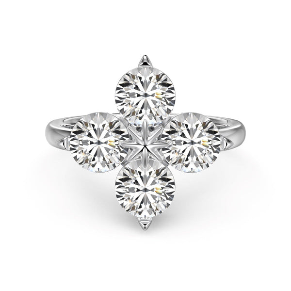 ˇShiny JewelryˇFour-Leaf Clover Eight-Pointed Star Ring