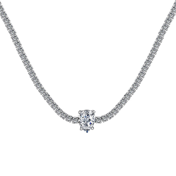 ˇShiny Jewelryˇ1.0 carat Unique Pear Cut Tennis Necklace