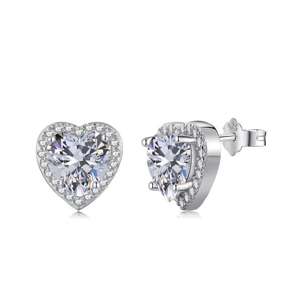 ˇShiny JewelryˇSparkling Heart Shape Lover Earrings