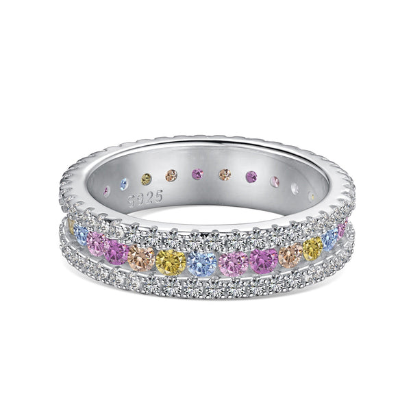 ˇShiny JewelryˇDelicate Colorful Round Cut Daily Ring