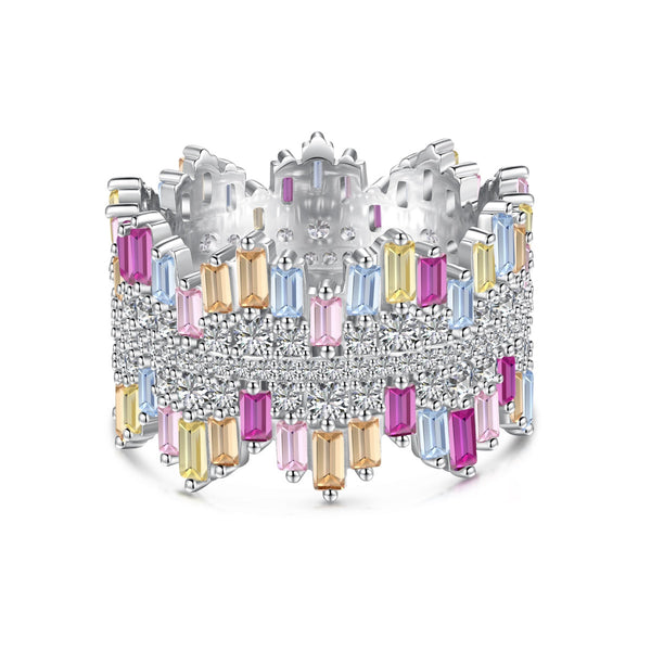 ˇShiny JewelryˇLuxurious Colorful Radiant Cut Daily Ring