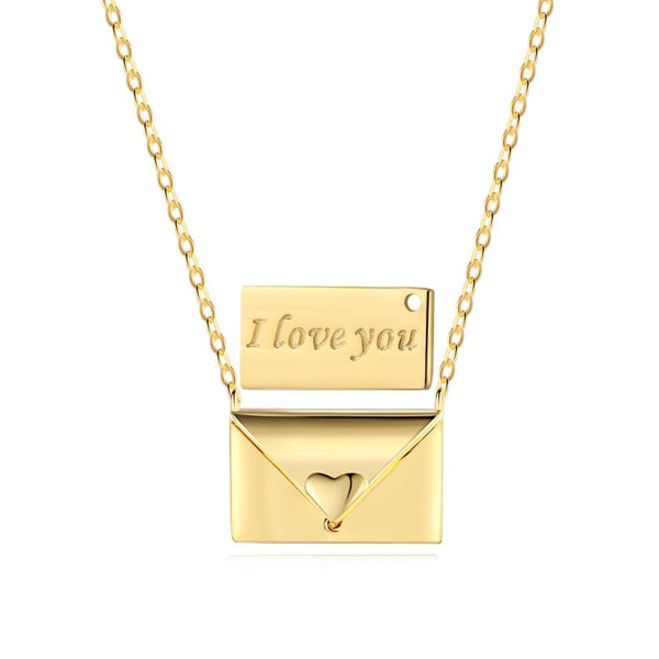ˇShiny JewelryˇEnvelope Heart Shape Mother's Day Necklace