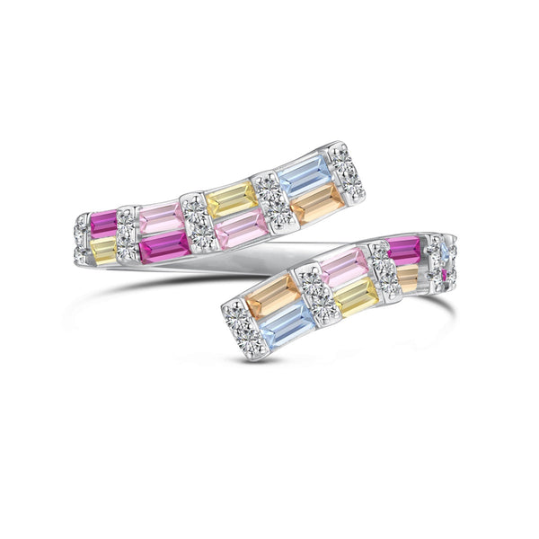 ˇShiny JewelryˇCharming Colorful Radiant Cut Adjustable Daily Ring