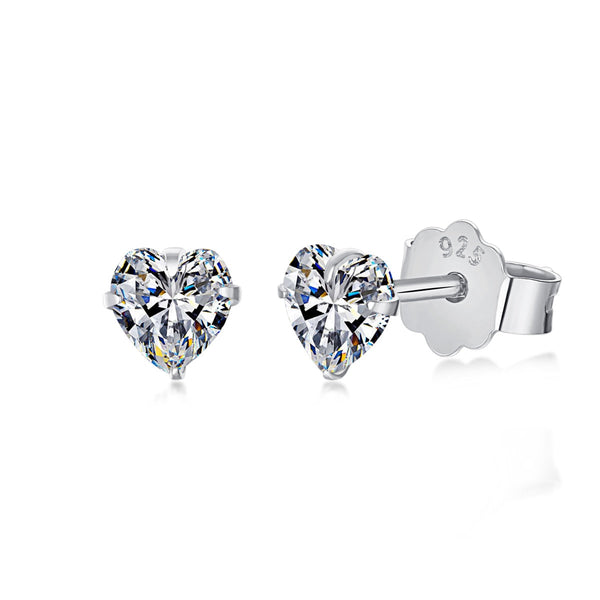 ˇShiny JewelryˇSparkling Heart Shaped Simple Earrings