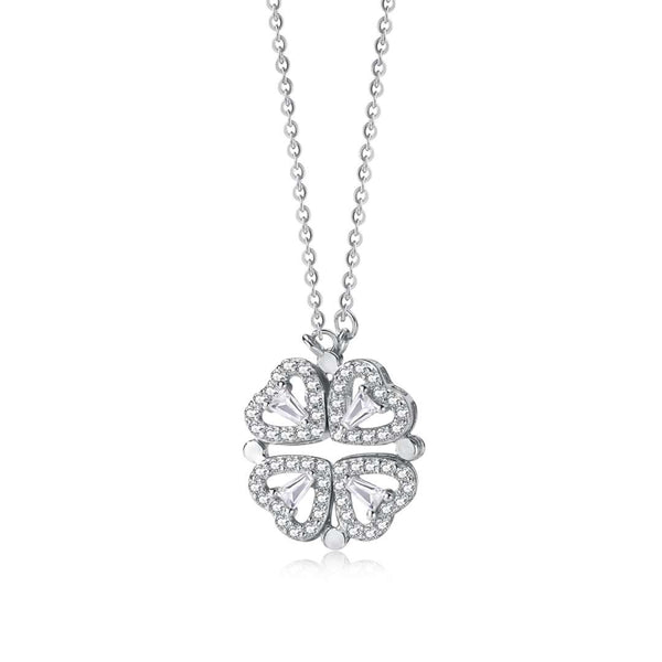 ˇShiny JewelryˇOrnate Heart Cut Flower Shape Necklace