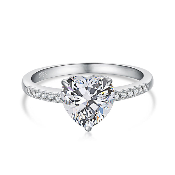 ˇShiny Jewelryˇ2.0 Carat Dazzling Lustrous Heart Cut Lover Ring