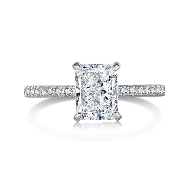 ˇShiny Jewelryˇ2.0 Carat Dazzling Sparkling Radiant Cut Party Ring