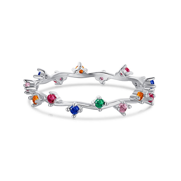 ˇShiny JewelryˇRadiant Colorful Round Cut Daily Ring