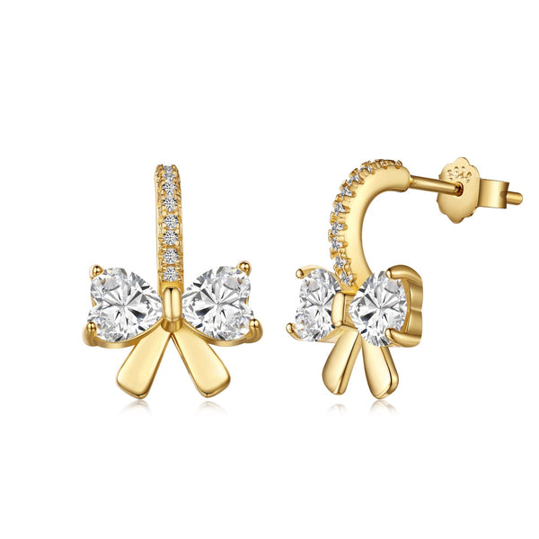 ˇShiny JewelryˇExquisite Earrings With Heart-Shaped Bow Design