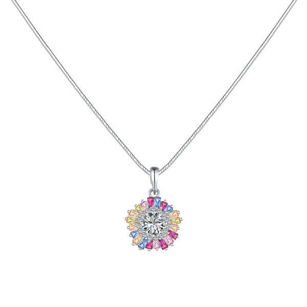 ˇShiny JewelryˇCharming Flower Colorful Necklace