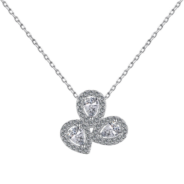 ˇShiny JewelryˇElegant Flower Shape Pear Cut Necklace