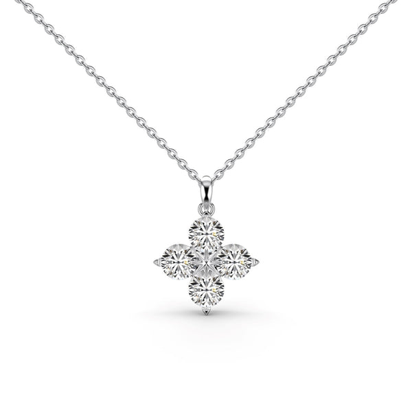 ˇShiny JewelryˇFour-Leaf Clover And Eight-Pointed Star Necklace