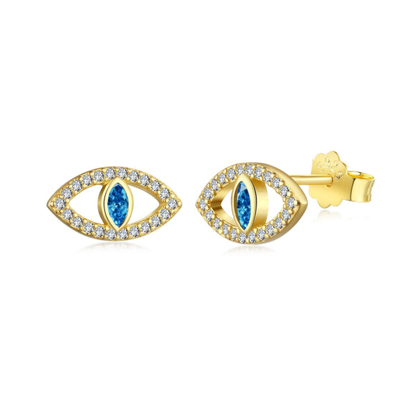 ˇShiny JewelryˇBlue Devil Eyes Hollow Stud Earrings
