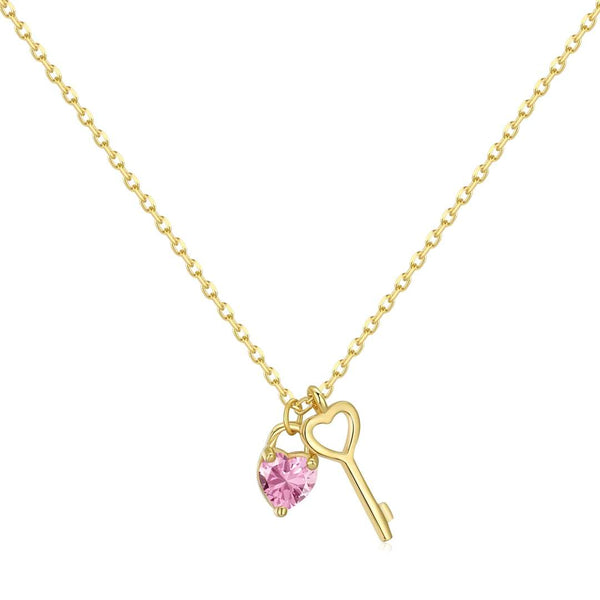 ˇShiny JewelryˇUnique Heart Shape Key Pendent Necklace