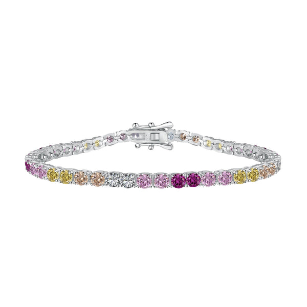 ˇShiny JewelryˇRadiant Colorful Round Cut Tennis Bracelet