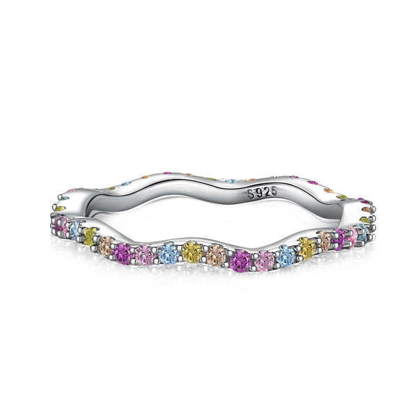 ˇShiny JewelryˇDainty Colorful Round Cut Party Ring