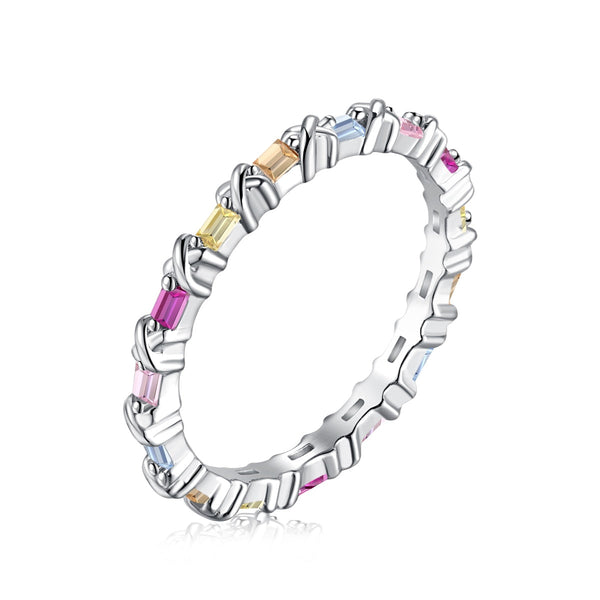 ˇShiny JewelryˇCharming Colorful Round Cut Daily Ring