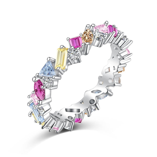 ˇShiny JewelryˇDazzling Polychromatic Multi cut Daily Ring