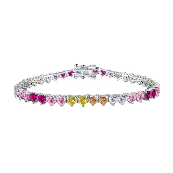 ˇShiny JewelryˇLuxurious Colorful Romantic Heart Shape Lover Bracelet