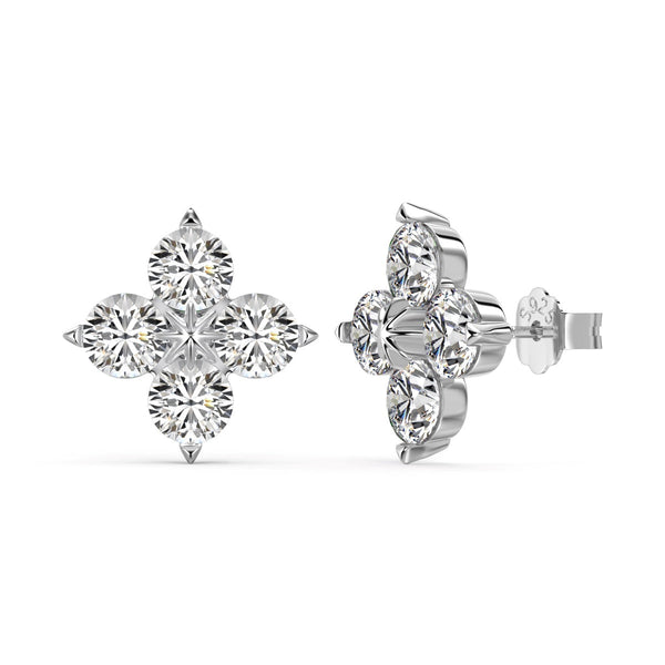 ˇShiny JewelryˇFour-Leaf Clover Eight-Pointed Star Earrings