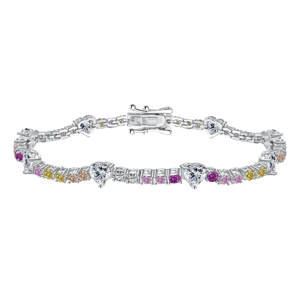 ˇShiny JewelryˇRomantic Heart Shape Round Cut Lover Bracelet