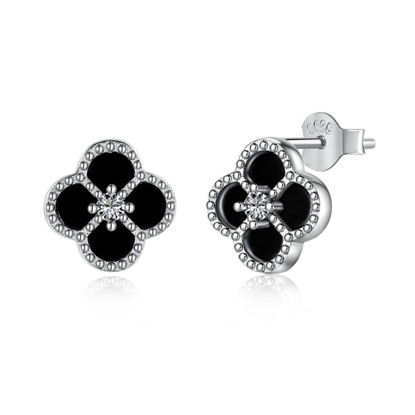 ˇShiny JewelryˇFour-Leaf Clover Flower Shape Exquisite Earrings