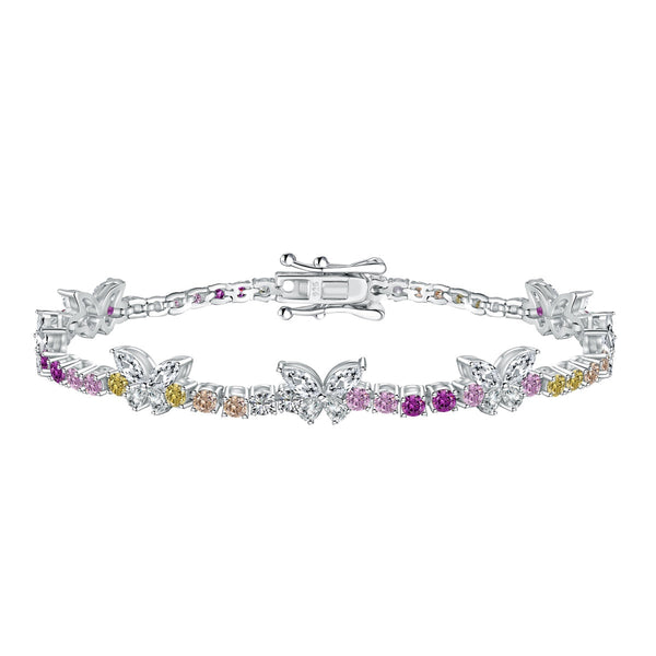ˇShiny JewelryˇOrnate Colorful Butterfly Shape Round Cut Daily Bracelet