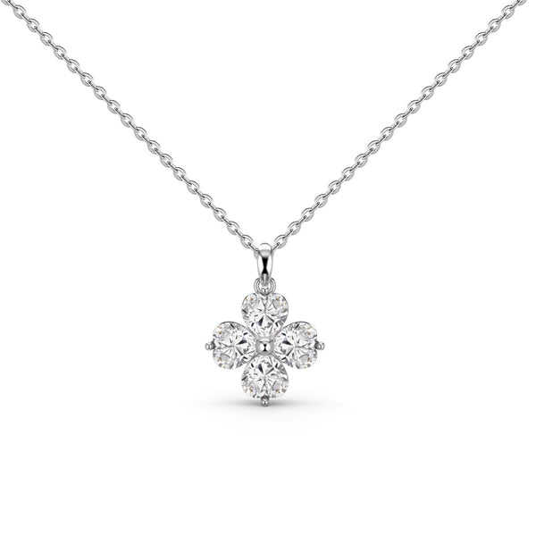ˇShiny JewelryˇHeart-Shaped Four-Leaf Clover Bead Necklace