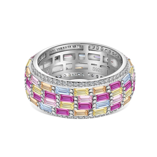 ˇShiny JewelryˇRadiant Colorful Radiant Cut Daily Ring