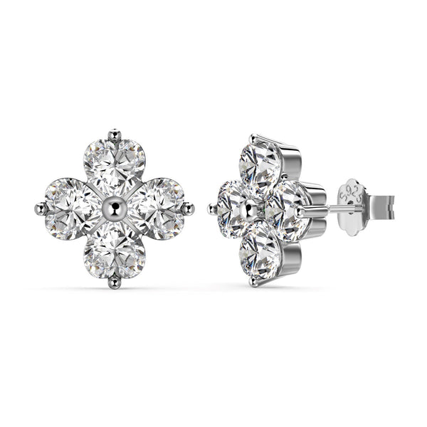 ˇShiny JewelryˇFour-Leaf Clover Ball Earrings