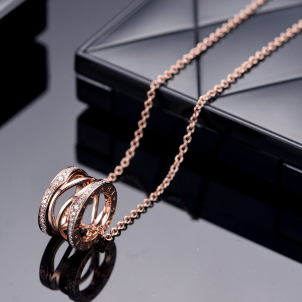 ˇShiny JewelryˇZERO 1 ピンクゴールド ダイヤモンド オープンネックレス