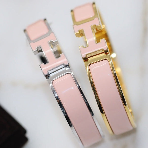 シャイニージュエリー Hブレスレット 12mm ピンク
