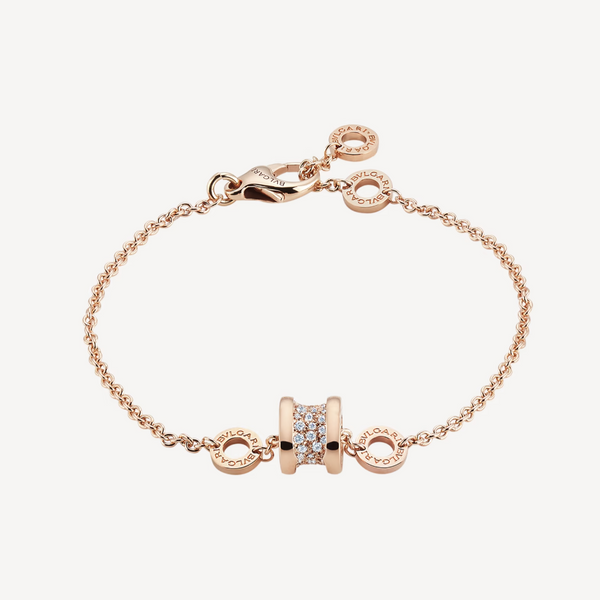 ˇShiny JewelryˇZERO 1 ソフトピンクゴールドにダイヤモンドを敷き詰めたスパイラルブレスレット