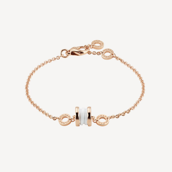 ˇShiny JewelryˇZERO 1 ソフトピンクゴールド＆ホワイトセラミックブレスレット