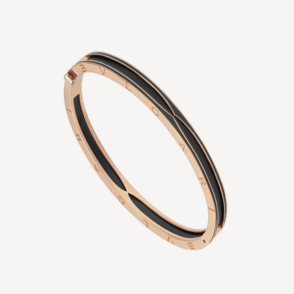 ˇShiny JewelryˇZERO 1 ピンクゴールドとマットブラックセラミックブレスレット
