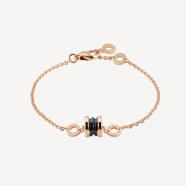 ˇShiny JewelryˇZERO 1 ソフトピンクゴールド＆ブラックセラミックブレスレット