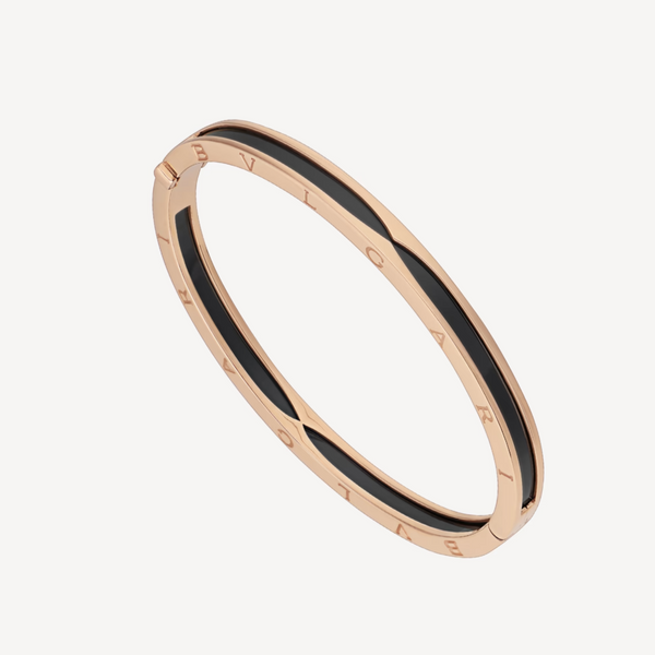ˇShiny JewelryˇZERO 1 ピンクゴールドとブラックセラミックブレスレット