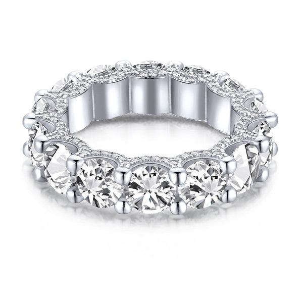 ˇShiny JewelryˇGorgeous Round Cut Tennis Ring