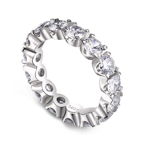 ˇShiny JewelryˇEternity Round Cut Tennis Ring