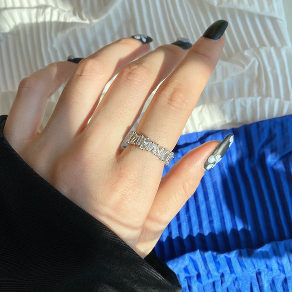 ˇShiny JewelryˇDelicate Multi Shape Tennis Ring