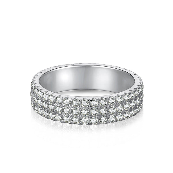 ˇShiny JewelryˇDainty Round Cut Tennis Ring