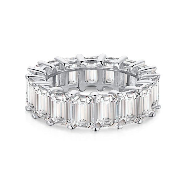 ˇShiny Jewelryˇ0.75 Carat Elegant Emerald Cut Tennis Ring