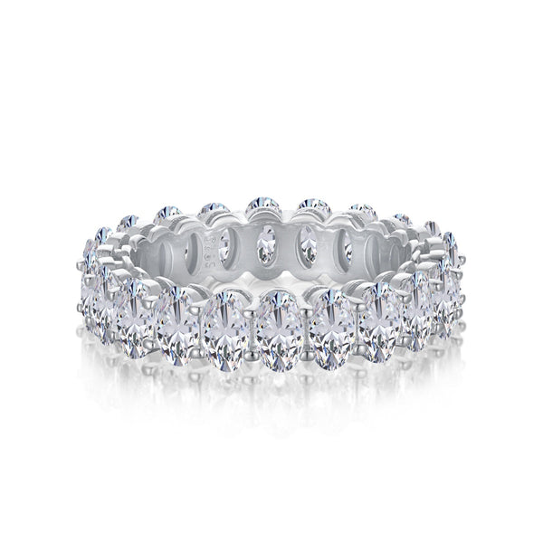 ˇShiny JewelryˇOrnate Oval Cut Tennis Ring
