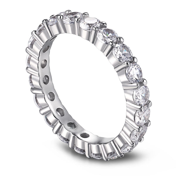 ˇShiny JewelryˇSparkling Round Cut Tennis Ring