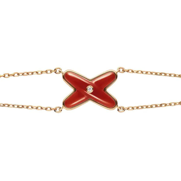 ˇShiny JewelryˇJEUX ブレスレット カーネリアン ピンクゴールド ダイヤモンド1個