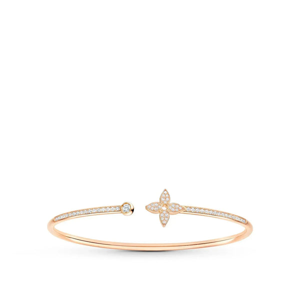 ˇShiny JewelryˇIDYLLE ピンクゴールド オープンブレスレット ダイヤモンドパヴェ